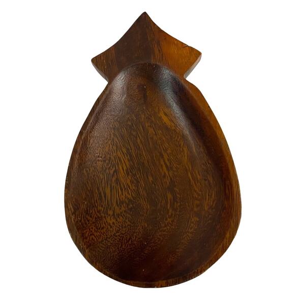 Set of 2 Carved Wooden Pineapple Shaped Bowls Made in Philippines MCM Vintage - Picture 10 of 15